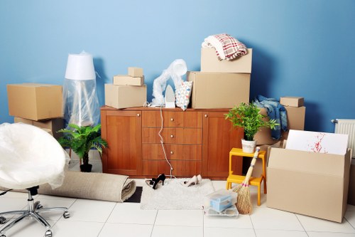 Van and movers handling furniture relocation in Hook