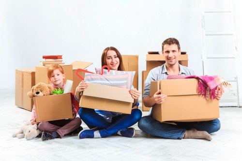 Moving vehicle loading office furniture for a Hook business move