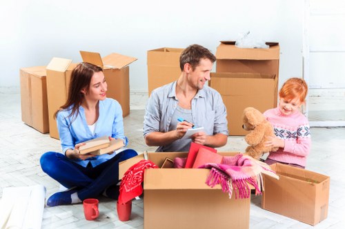 Removal van loaded with recyclable household items in Hook