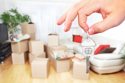 House move loading support with a van in Hook