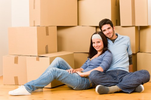 Household furniture being transported during a removals job in Hook